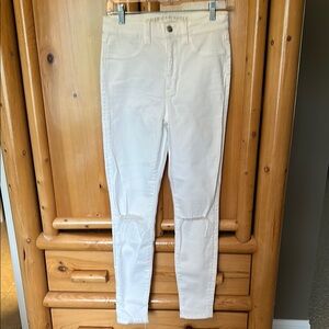 American Eagle Outfitters White Skinny Jeans High-Waisted